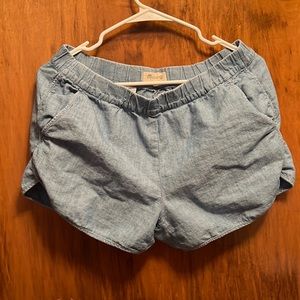 Madewell chambray pull on shorts